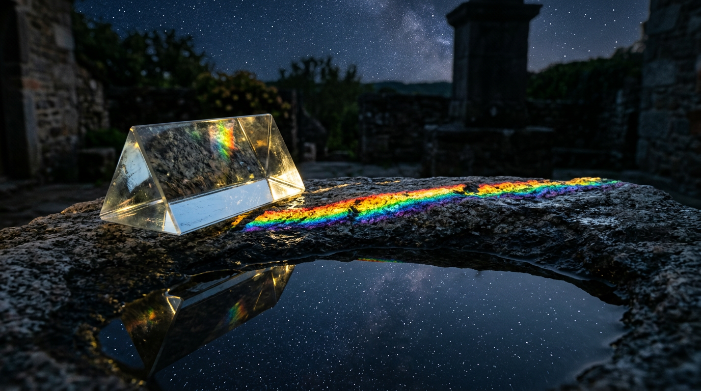 Prism, spectrum, water — universal holograph as matter and light